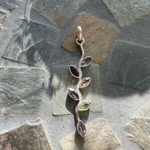 Multi-Stone Sterling Silver Pendant